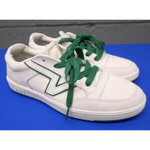 Vans Lowland CC Cream Corduroy Suede Green Skate Shoes Women's Size 7.5 Men's 6